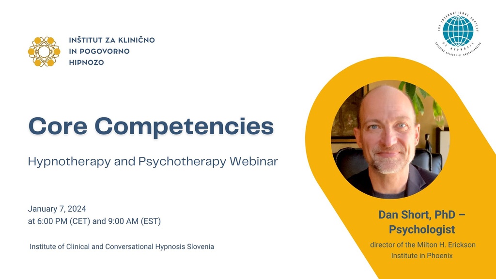 Dr. Dan Short: Ključne kompetence v psihoterapiji in hipnoterapiji